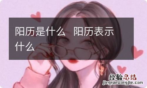 阳历是什么阳历表示什么