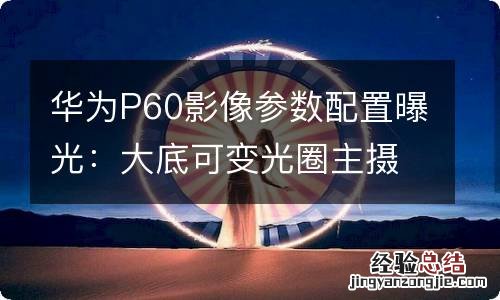 华为P60影像参数配置曝光：大底可变光圈主摄加持