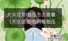 大众途观l如何看胎压 大众途观l胎压怎么查看