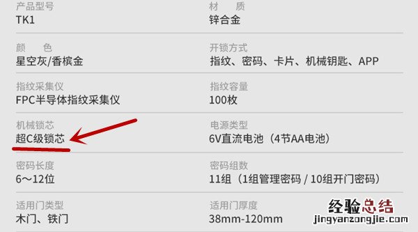 凯迪仕tk1指纹锁锁芯是什么等级