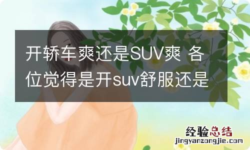 开轿车爽还是SUV爽 各位觉得是开suv舒服还是轿车舒服