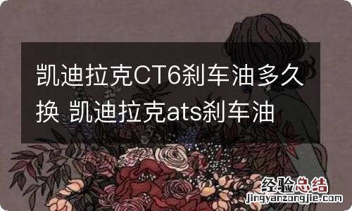 凯迪拉克CT6刹车油多久换 凯迪拉克ats刹车油多久换