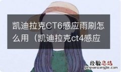 凯迪拉克ct4感应雨刷 凯迪拉克CT6感应雨刷怎么用