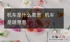 机车是什么意思机车是啥意思