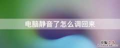 电脑静音了怎么调回来 电脑静音了怎么调回来图标也不见了