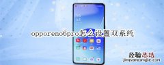 opporeno6pro怎么设置双系统