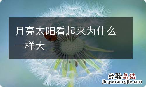 月亮太阳看起来为什么一样大