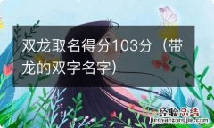 带龙的双字名字 双龙取名得分103分