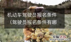 驾驶员报名条件有哪些 机动车驾驶员报名条件