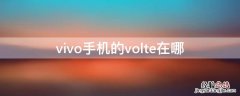 vivo手机的volte在哪 vivo的volte是什么功能在哪里打开