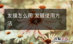 发膜怎么用 发膜使用方法