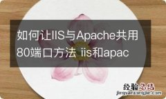 如何让IIS与Apache共用80端口方法 iis和apache共存