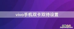 vivo手机双卡双待设置 vivo哪里设置双卡双待