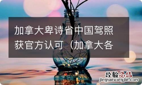 加拿大各省驾照级别 加拿大卑诗省中国驾照获官方认可