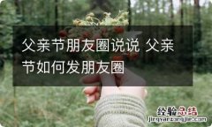 父亲节朋友圈说说 父亲节如何发朋友圈