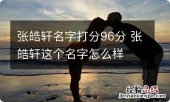 张皓轩名字打分96分 张皓轩这个名字怎么样