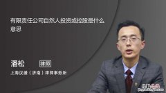 自然人投资或控股是什么企业类型