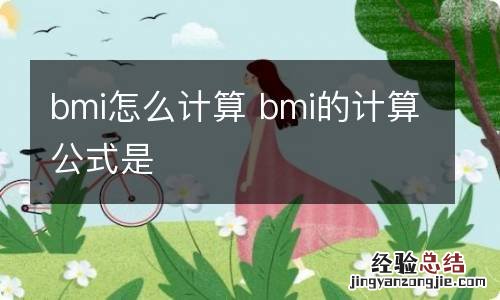 bmi怎么计算 bmi的计算公式是