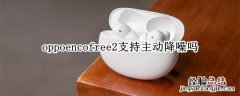 oppoencofree2支持主动降噪吗