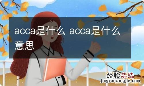 acca是什么 acca是什么意思