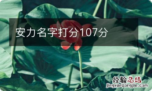 安力名字打分107分