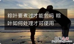 粽叶要煮过才能包吗 粽叶如何处理才可使用