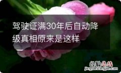 驾驶证满30年后自动降级真相原来是这样