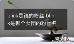 blink是谁的粉丝 blink是哪个女团的粉丝名