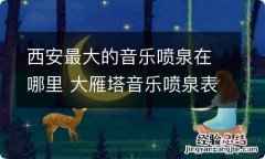 西安最大的音乐喷泉在哪里 大雁塔音乐喷泉表演时间