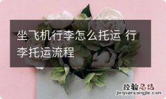 坐飞机行李怎么托运 行李托运流程