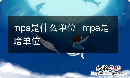 mpa是什么单位mpa是啥单位