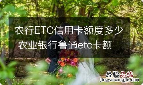 农行ETC信用卡额度多少 农业银行鲁通etc卡额度