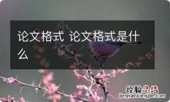 论文格式 论文格式是什么