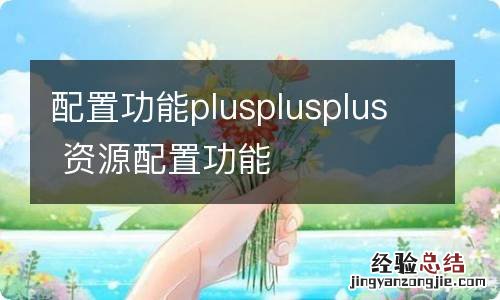 配置功能plusplusplus 资源配置功能