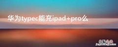 华为typec能充ipad pro么