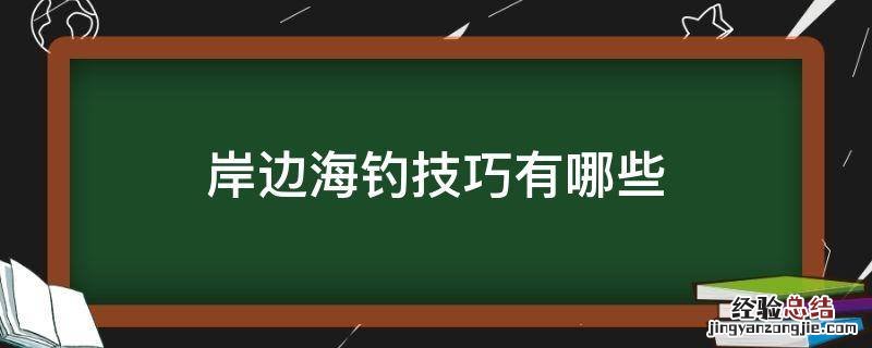 岸边海钓技巧有哪些