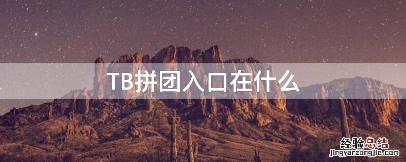 TB拼团入口在什么