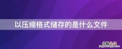 以压缩形式储存的文件 以压缩格式储存的是什么文件