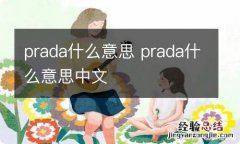 prada什么意思 prada什么意思中文