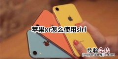 苹果xr怎么使用siri