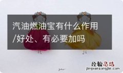 汽油燃油宝有什么作用/好处、有必要加吗