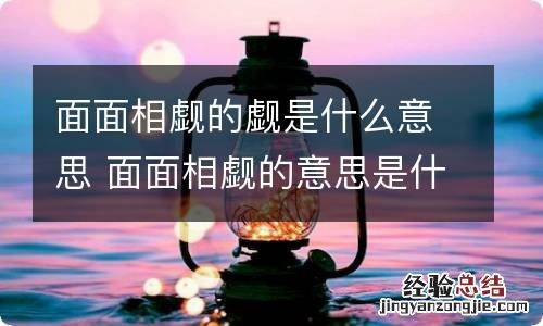 面面相觑的觑是什么意思 面面相觑的意思是什么