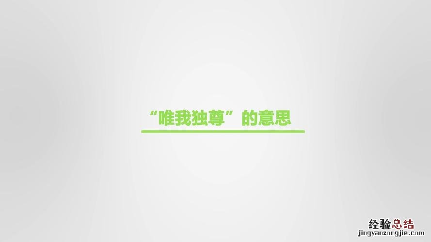 唯我独尊是什么意思