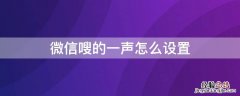 微信嗖的一声怎么设置不了 微信嗖的一声怎么设置