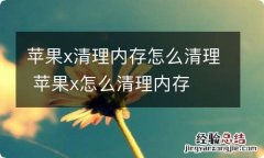 苹果x清理内存怎么清理 苹果x怎么清理内存