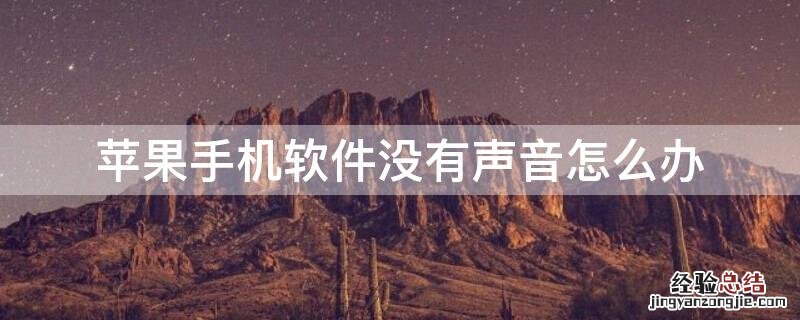 iPhone手机软件没有声音怎么办