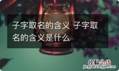 子字取名的含义 子字取名的含义是什么