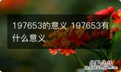 197653的意义 197653有什么意义