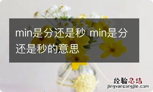 min是分还是秒 min是分还是秒的意思