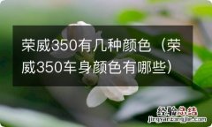 荣威350车身颜色有哪些 荣威350有几种颜色